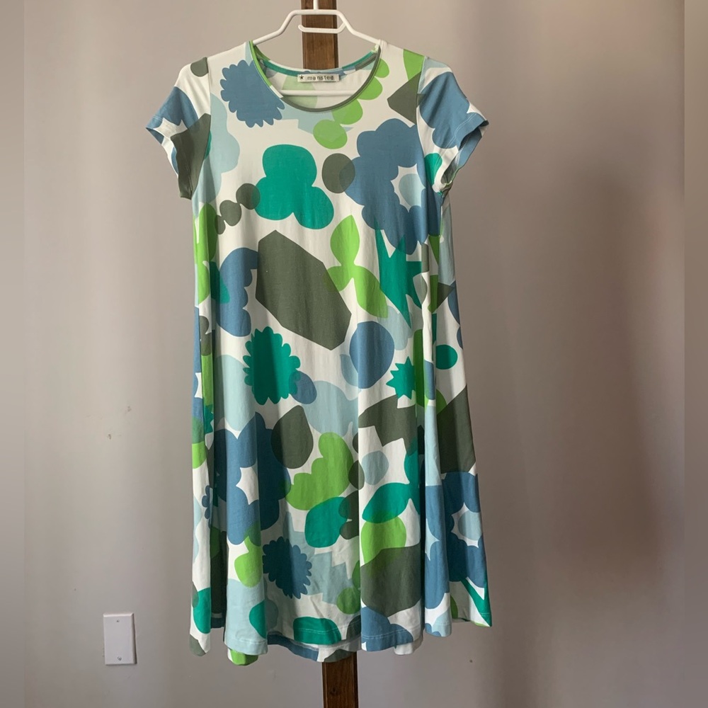 MANSTED | Loose Graphic Print Casual T-Shirt Dress | Sz S